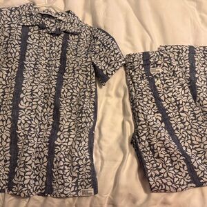 Janie and Jack Blue and White Kids Matching Set